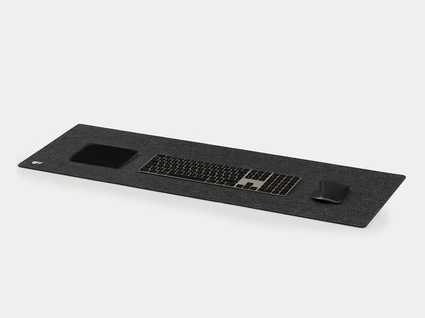 oakywood extra large anthracite felt desk mat side view | anthracite, 100x40