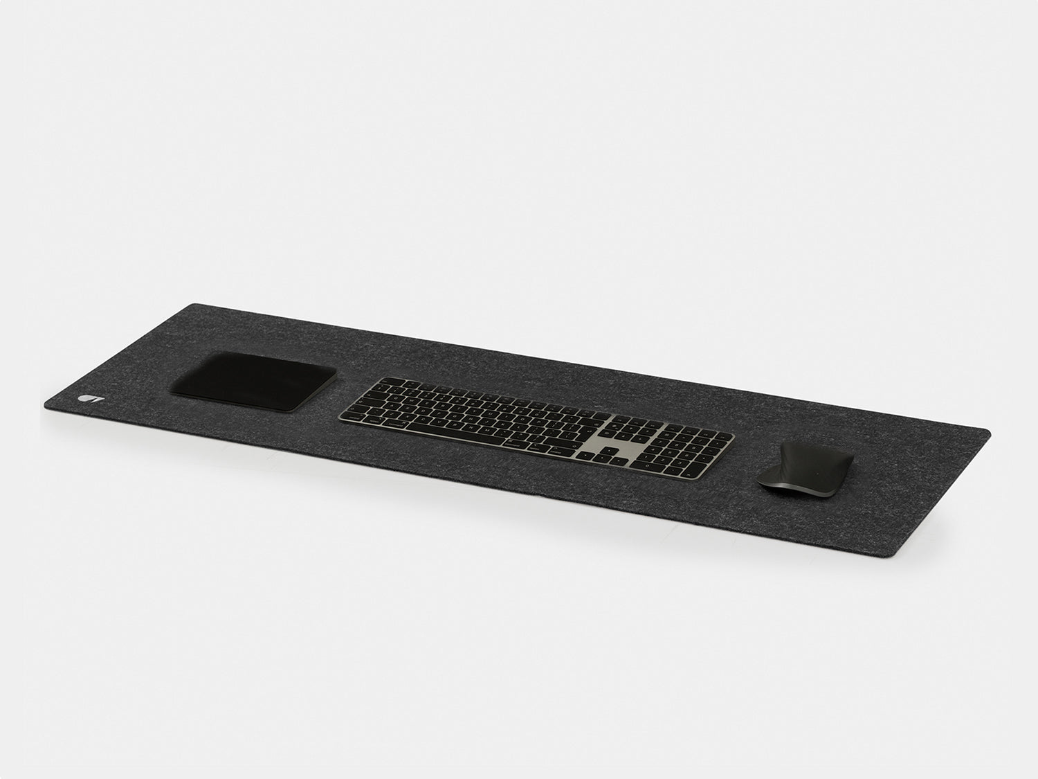 oakywood extra large anthracite felt desk mat side view | anthracite, 100x40