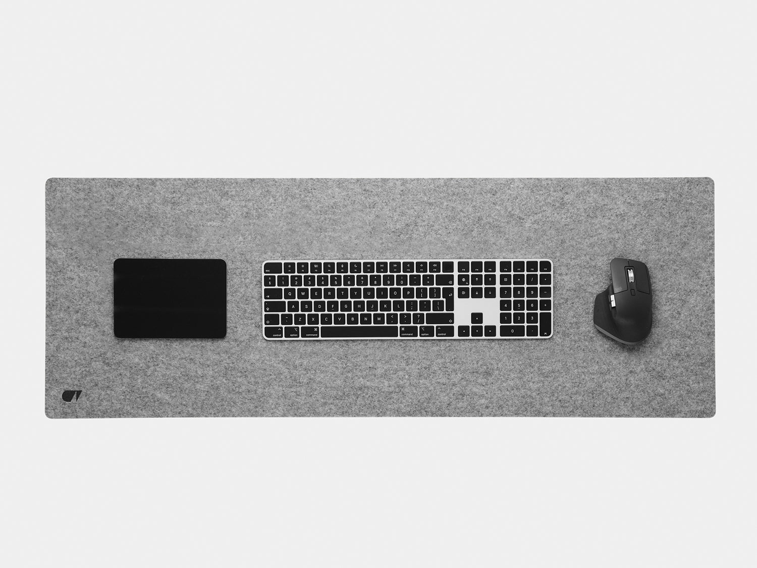 oakywood extra large grey felt desk mat top view | grey, 100x40