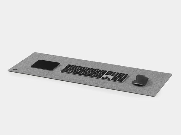 oakywood extra large grey felt desk mat side view | grey, 100x40