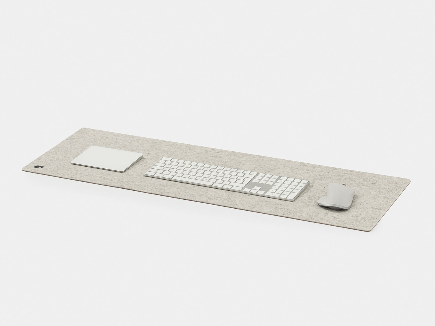 oakywood extra large stone grey felt desk mat side view | stone grey, 100x40