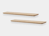 Two wooden shelves on a white background | light oak, 