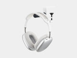 Oakywood Desk-Mounted Headphone Hook made of black wood with white accents – stylish under desk hook for headphones and small items | black, white