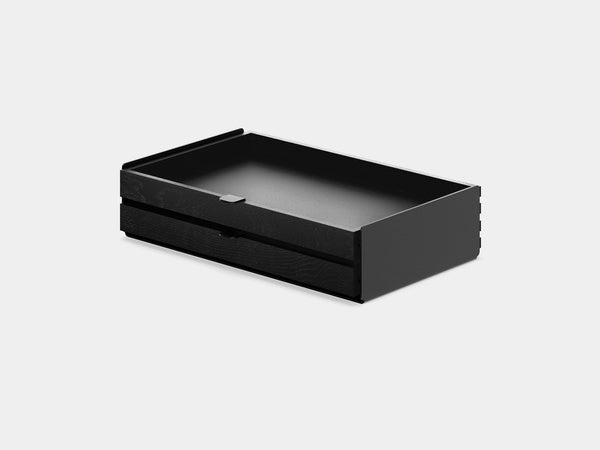 oakywood black wooden dual modular drawer with black base | black, dual drawer, black