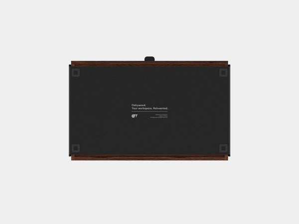 oakywood walnut modular drawer with black base bottom view | walnut, , black