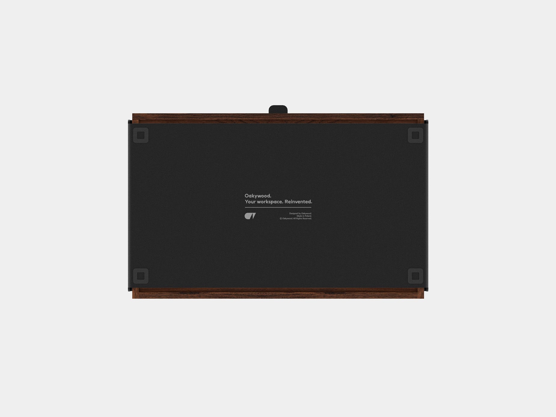 oakywood walnut modular drawer with black base bottom view | walnut, , black