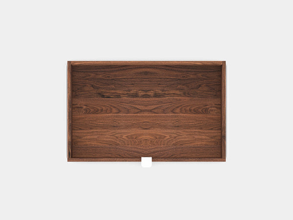 oakywood walnut modular drawer with white base top view | walnut, , white