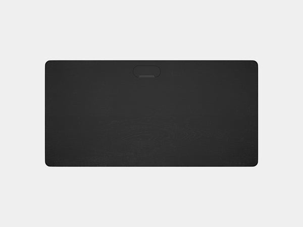 oakywood black wooden standing desk pro table top and cable management view | black, , 