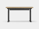 Desk with a wooden top and black base on a white background | light oak, , black