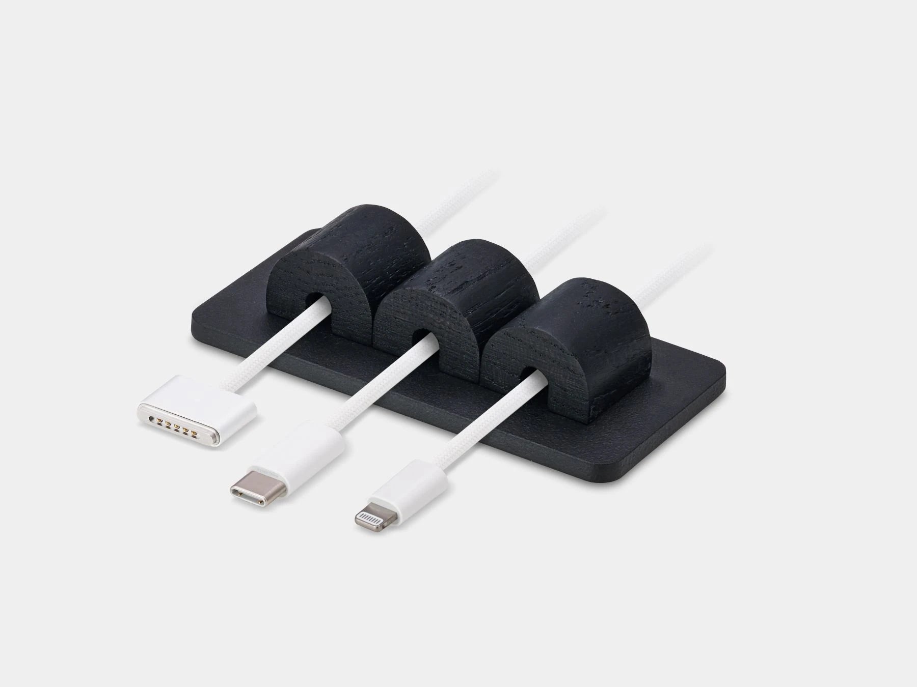 Magnetic cable organizer in black and black – sleek desk accessory for cord management | black, black