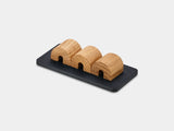 Oak and black magnetic cable organizer – stylish solution for keeping charging cables tidy | oak, black