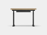 Oakywood Standing Desk Pro Mini Bundle crafted from oak with white finish – complete mini ergonomic workspace with grommet | light oak, , black