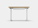 Oakywood Standing Desk Pro Mini Bundle crafted from oak with white finish – complete mini ergonomic workspace with grommet | light oak, , white