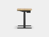 Oakywood Standing Desk Pro Mini Bundle crafted from oak with white finish – complete mini ergonomic workspace with grommet | light oak, , black
