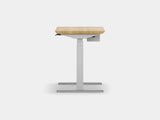 Oakywood Standing Desk Pro Mini Bundle crafted from oak with white finish – complete mini ergonomic workspace with grommet | light oak, , white