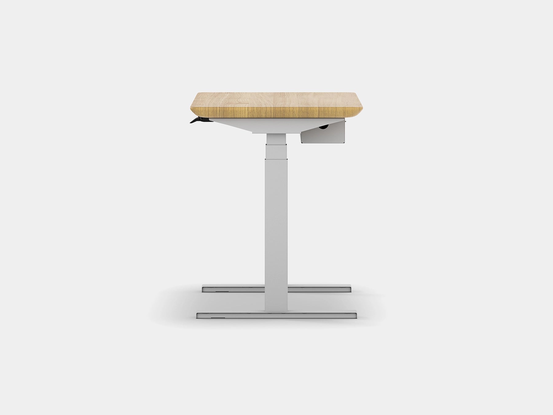 Oakywood Standing Desk Pro Mini Bundle crafted from oak with white finish – complete mini ergonomic workspace with grommet | light oak, , white