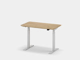 Oakywood Standing Desk Pro Mini Bundle crafted from oak with white finish – complete mini ergonomic workspace with grommet | light oak, , white