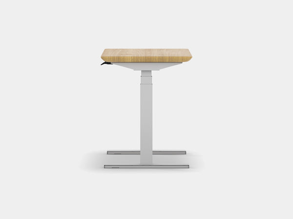 Oakywood Standing Desk Pro Mini in oak with white accents – versatile standing desk for home or office | light oak, , white