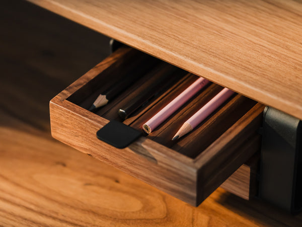 oakywood walnut penholder set in a small drawer | , 