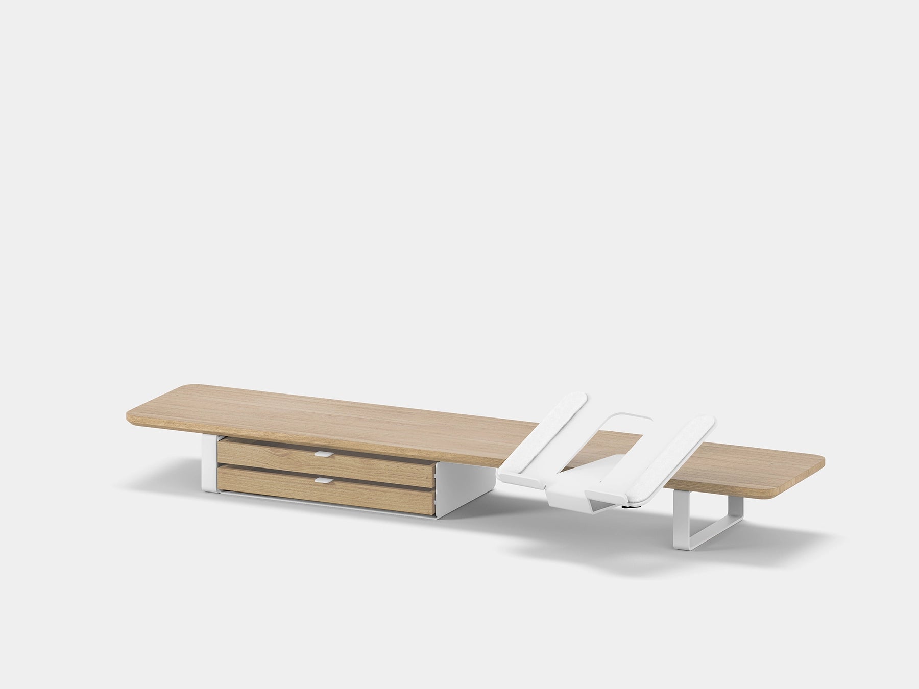 light oak, dual drawer, white