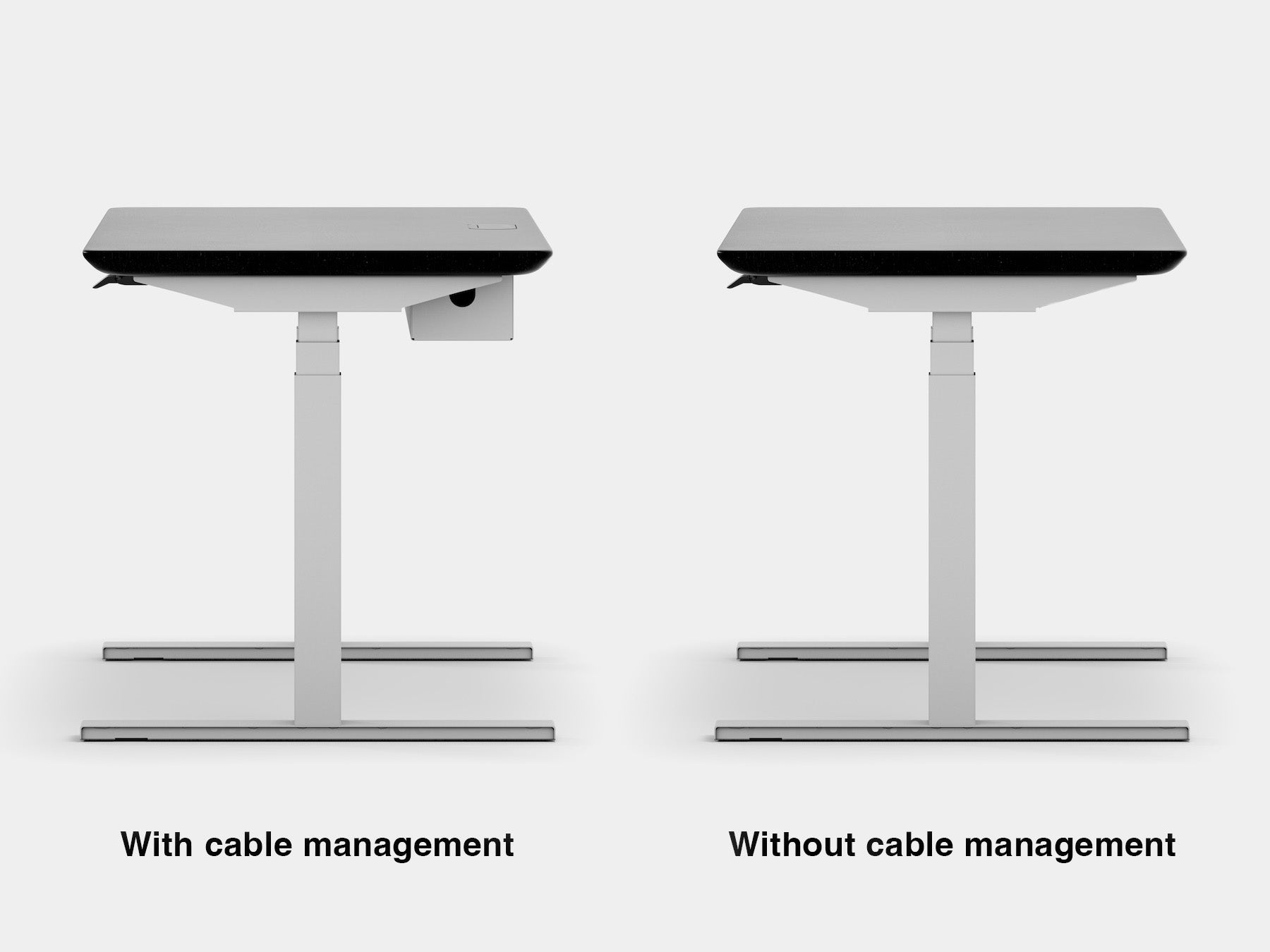 black wooden oakywood standing desk pro with white legs comparison | black, , white