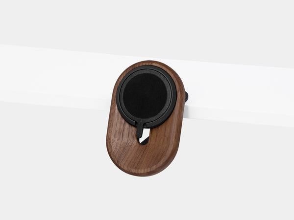 magsafe puck in walnut magsafe iphone desk shelf mount | -