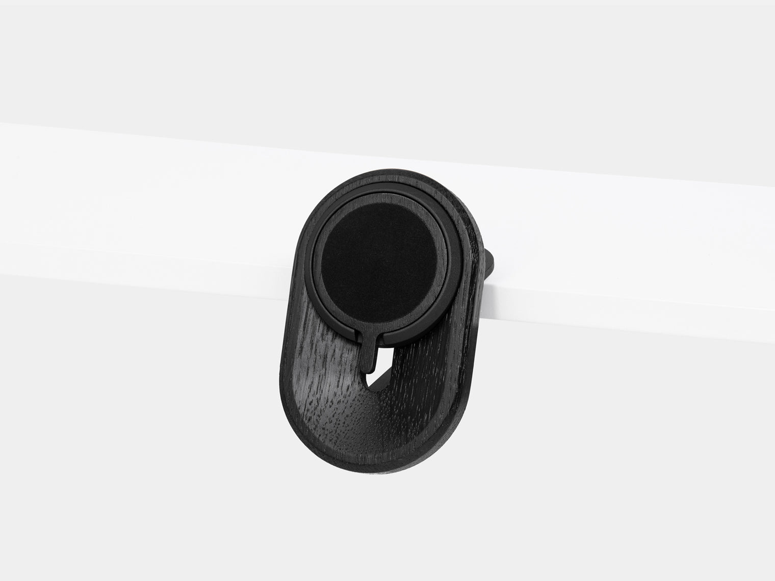 black magsafe iphone desk shelf mount - with magsafe puck | black