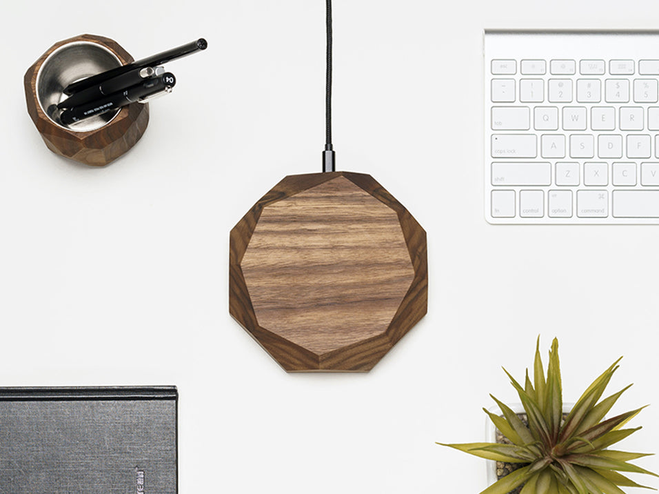 Geometric Charging Pad - Wooden Wireless Charger for iPhone