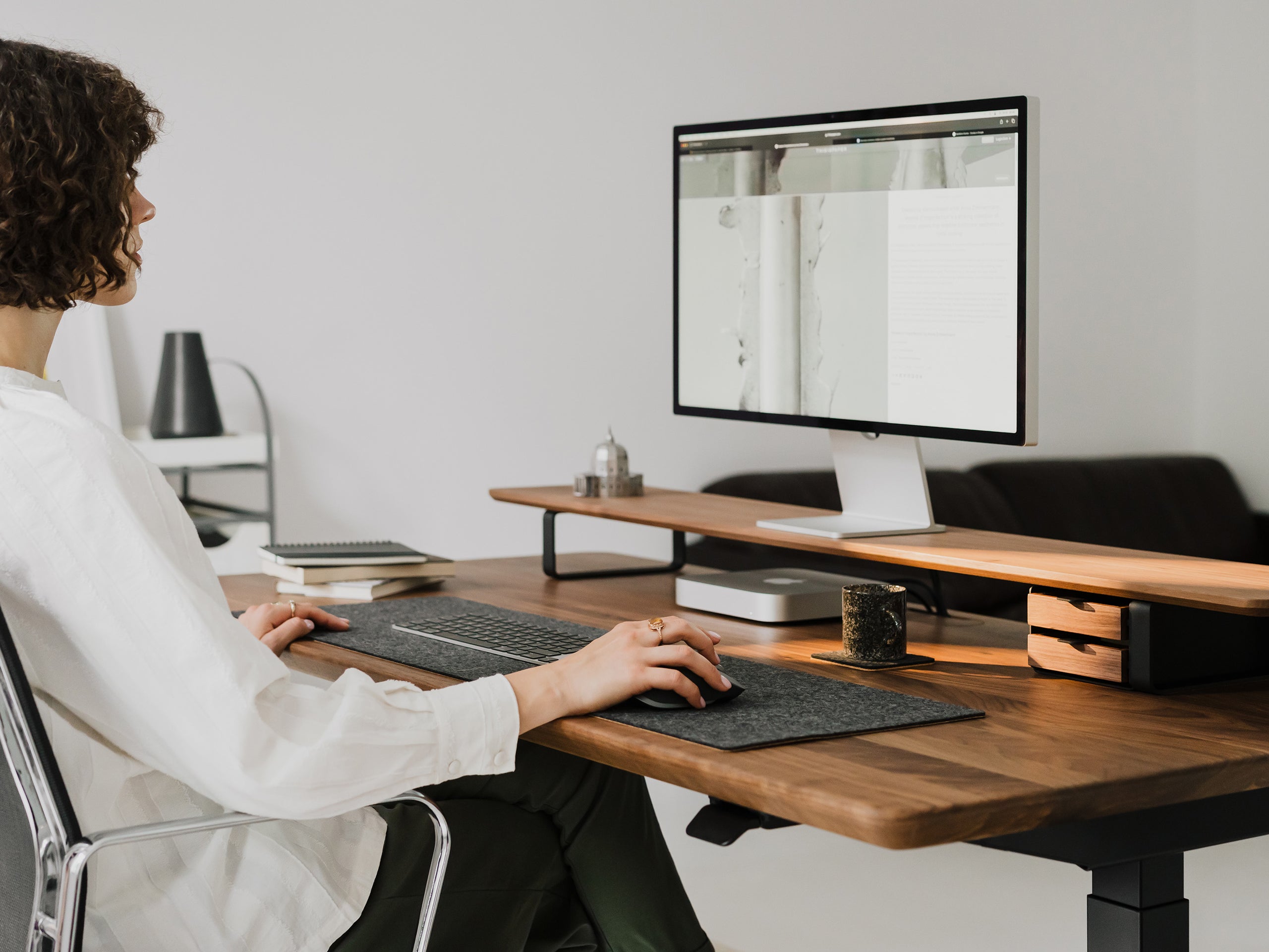 walnut wood oakywood Standing Desk Pro desk setup | walnut, ,