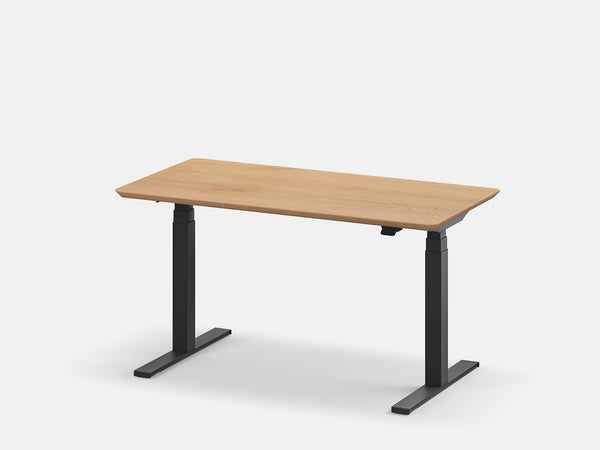 oak veneer oakywood standing desk pro with black legs | oak veneer, , black