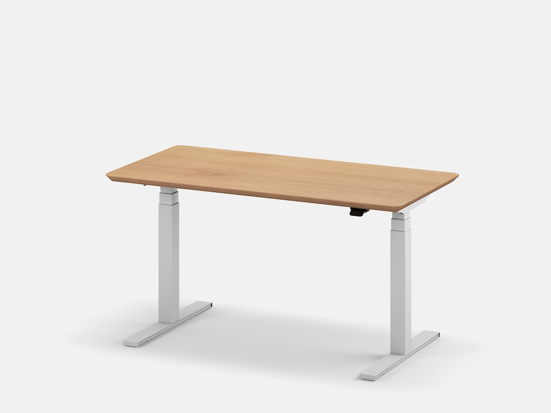 oak veneer oakywood standing desk pro with white legs | oak veneer, , white