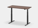 walnut oakywood standing desk pro with black legs in standing position | walnut, , black