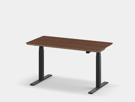 walnut veneer oakywood standing desk pro with black legs | walnut veneer, , black