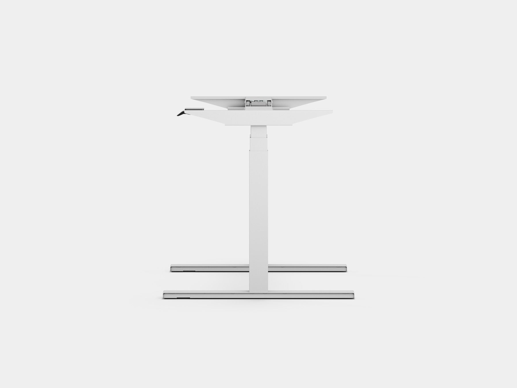 oakywood standing desk pro frame in white side view | white