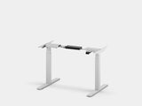 oakywood standing desk pro frame in white front view | white