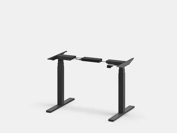 oakywood standing desk pro frame in black front view | black