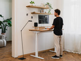 oakywood standing desk pro frame desk setup | white