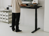 oakywood standing desk pro frame desk setup | black