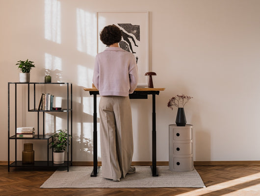 Sleek height-adjustable desk offering first-class ergonomics in a compact design | oak, ,