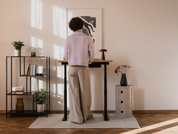 Sleek height-adjustable desk offering first-class ergonomics in a compact design | oak, ,