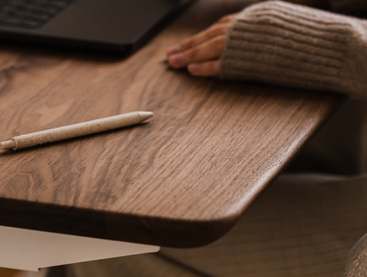 Premium small-scale standing desk crafted for comfort productivity and modern style | walnut, ,