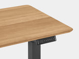 oakywood oak standing desk touch with black legs closeup | oak, , black