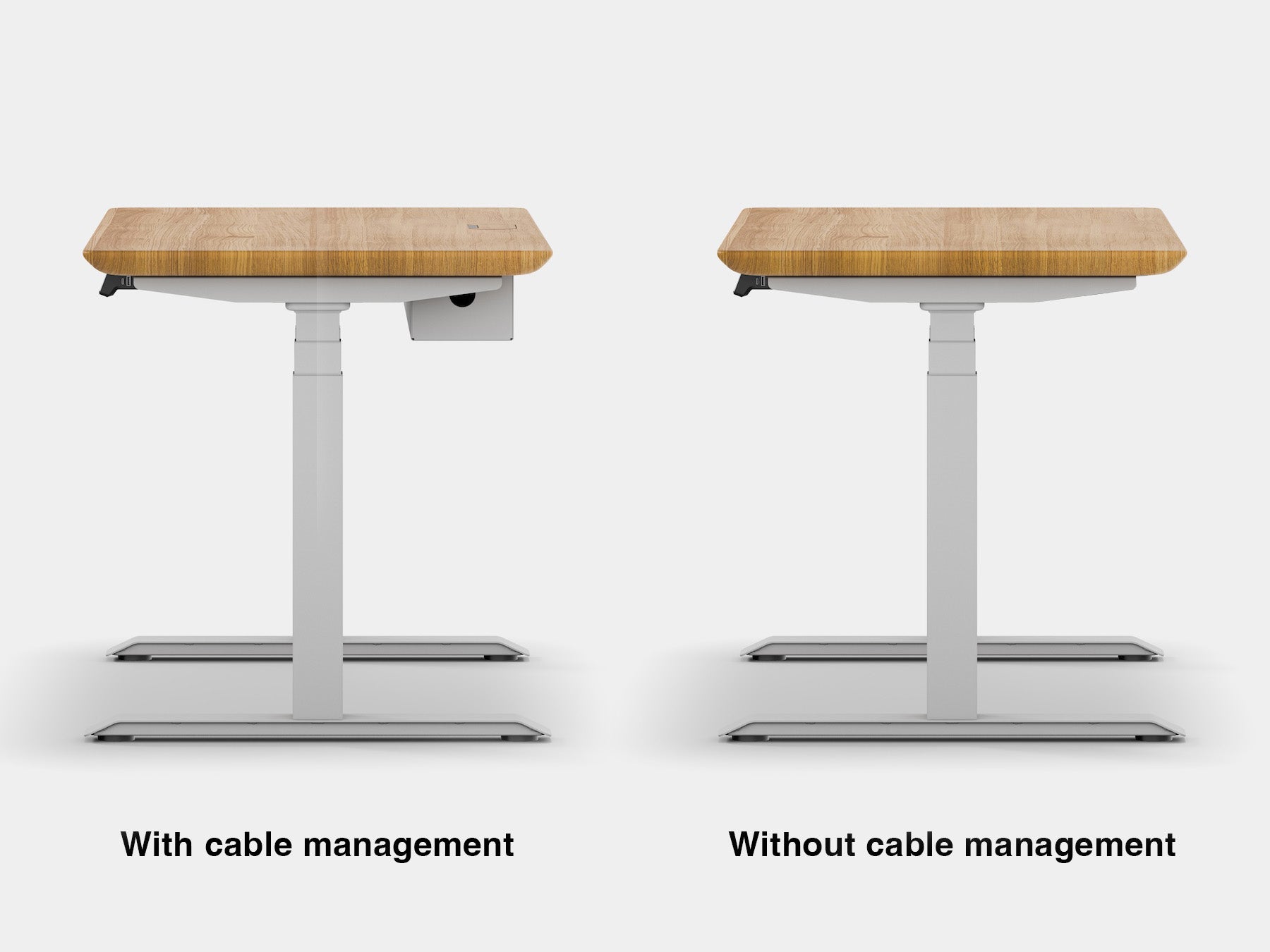 oakywood oak standing desk touch with white legs comparison | oak, , white