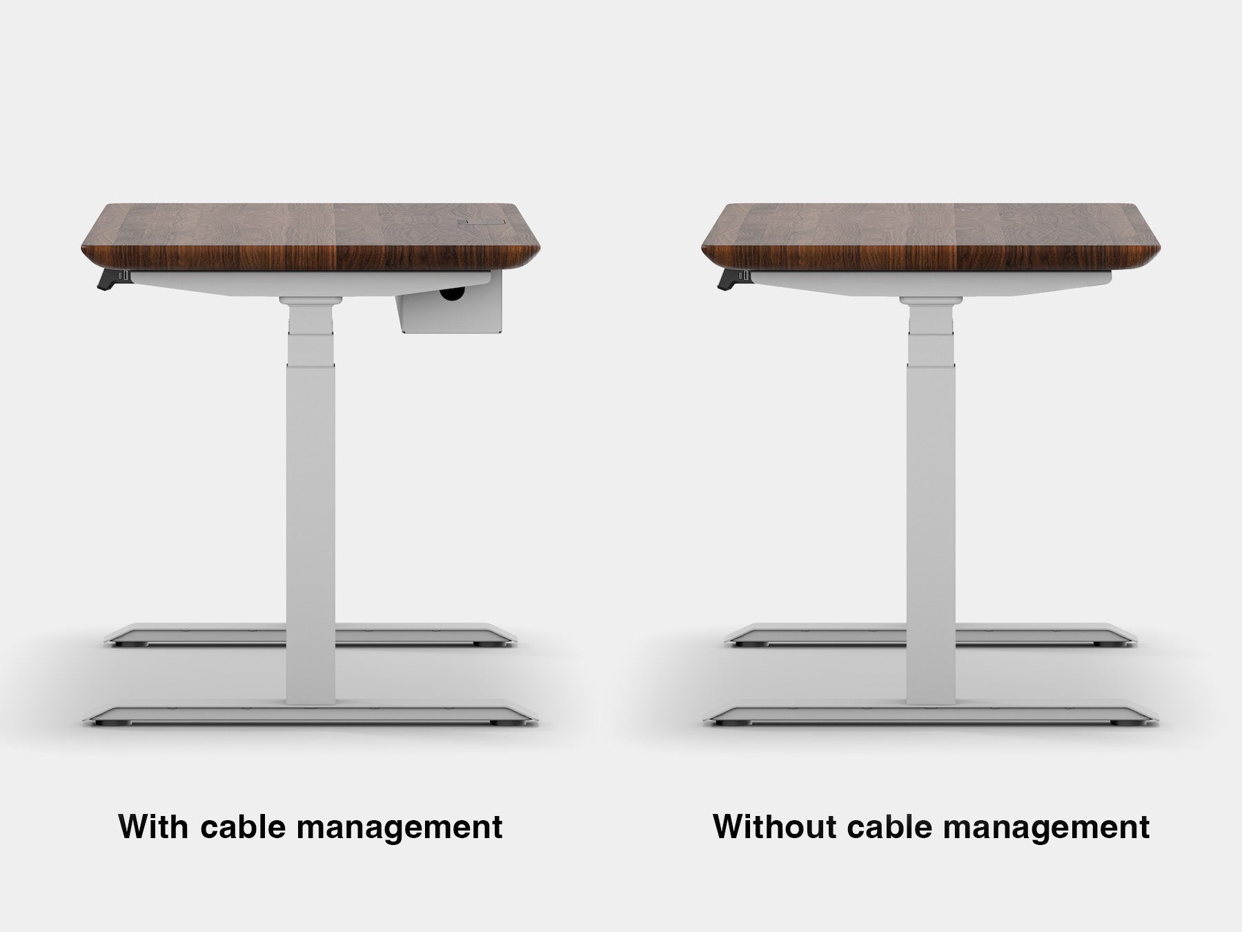 oakywood walnut standing desk touch with white legs comparison | walnut, , white