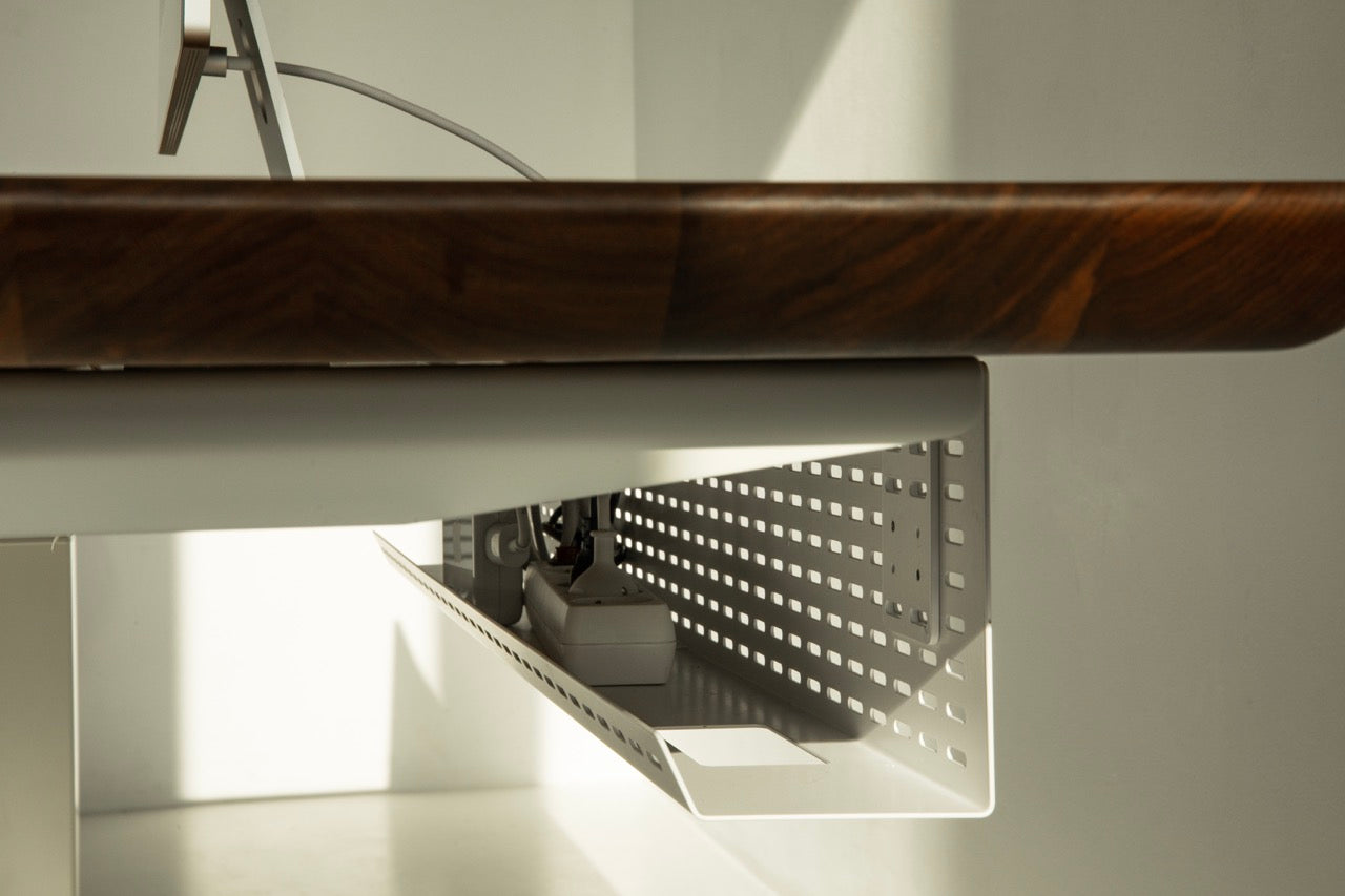 Oakywood Underdesk Organizer Grid in white – versatile under-desk solution for cable management | white