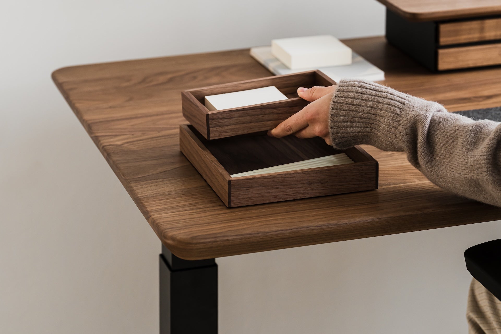 Wooden stackable tray | walnut, 