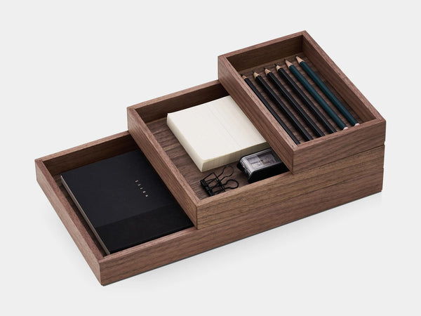 Stackable Valet Trays Bundle | Complete Modular Wooden Stackable Valet Trays Bundle | Complete Modular Wooden