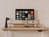oakywood oak standing desk touch with white legs | light oak, , 