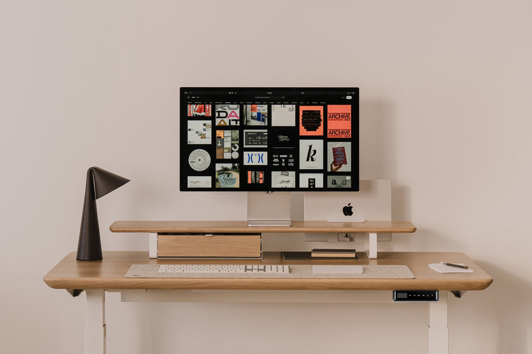 oakywood oak standing desk touch with white legs | light oak, , 