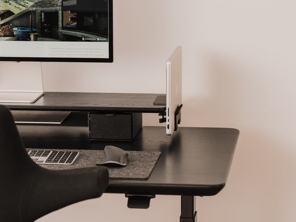laptop vertical desk shelf mount| black
